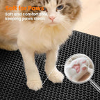 Extra Large Cat Litter Mat, 30x22 Inches Honeycomb Double Layer Cat Litter Trapping Mat, Non Slip Waterproof Urine Proof Large Kitty Litter Box Mat for Floor, Kitten Supplies, XL, Black
