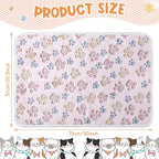 Tatuo 4 Pcs Dog Blanket for Pet Cat Blankets Indoor Puppy Teething Stuff Toys Paw Print Fleece Soft Blanket Sleep Mat for Guinea Pig Cage(Beige,Medium(30 x 20.5 Inch),Square)