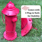 Fire Hydrant for Dogs to Pee on, Metal Puppy Pee Post for Dogs, Red Fake Fire Hydrant with Stakes, Pee Post for Dog Outdoor Indoor Training Tool Garden Yard Lawn Ornament Statue, 16.3" H