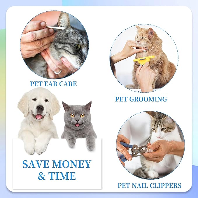 PatiencET Cat Grooming Hammock for Nail Trimming Pet Hammock for Small Dogs with Security Strap Dog Sling for Nail Clipping with Clippers Nail File and Pet Comb (Cerulean XS)
