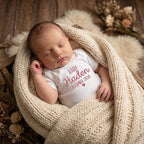 COUPLEHOODIES Personalized Baby Onesie Bodysuit – Custom Embroidery Gift for Pregnancy Reveal Baby Shower or First Grandchild