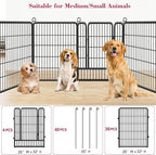 Dog Playpen Fence for Yard, 32inch 40 Panels Anti-Rust Pet Playpen Exercise Pen with Lock, Portable Pet Fence for Yard RV Camping