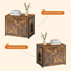 Dwanton Cat Litter Box Furniture Hidden, Cat Litter Box Enclosure, Reversible Entrance Can Be on Left or Right Side, Indoor Cabinet, Wooden Washroom, End Table, Nightstand, Rustic Brown, 27.6" L