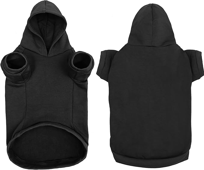 Personalized Dog Hooded Sweatshirt Custom Pet Pullover Hoodie Text/Image Small/Medium/Large Dogs,Puppy,Cat and Kitten Black