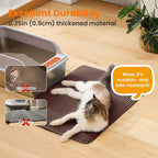 Extra Large Cat Litter Mat, 30x22 Inches Honeycomb Double Layer Cat Litter Trapping Mat, Non Slip Waterproof Urine Proof Large Kitty Litter Box Mat for Floor, Kitten Supplies, XL, Brown