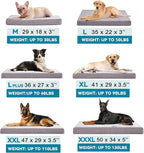 Memory Foam Large Dog Bed, Cooling Dog Beds for Large Dogs, Washable Pet Mat for Crate with Joint Relief (Light Grey)