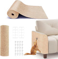 78.7"X15.8" Cat Scratching Mat, Self-Adhesive Cat Scratch Carpet, DIY Cats Scratch Furniture Protector for Couch, Sofa, Wall & Door, Durable Furniture Guards Couch Scratcher from Cats Claws (Beige)