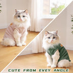 Waffle Knit Cat & Dog T Shirt for Small Dogs, Stretchable Puppy Shirt for Sphynx Cats & Small Breeds, Pet Clothes | Breathable Summer/Winter Apparel for Newborn(2PCS Small)