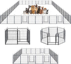 Dog Playpen,Portable Outdoor Dog Fence, Dog Playpen for Large/Medium/Small Dogs, Dog Fences for The Yard,with Doors Foldable Metal (32 inch, 40 Panels)