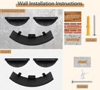 Cat Wall Shelves Set - Curved Wall Foam Bed and 2 Floating Wall Grey Steps, Wall Mounted Cat Climbing Shelves for Sleeping, Playing, and Lounging