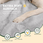 Dog Crate Bed Washable, Plush Anti-Slip Kennel Pad with Soft Flat Cushioning, Home Crate Use, Travel, and Training in Metal or Plastic Dog Cages, 24 x 18 Inch, Grey