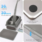 Stainless Steel XL Cat Litter Box for Big Cats- Metal Extra Large Litter Box with Lid, Include Metal Litter Scoop,Mat. High Sided with Guard Prevent Splashing. No Smell, Always New After Clean.