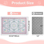 Glittme Cat Litter Mat with Non-Slip Bottom Litter Box Mat 33"X22" Litter Trapping Mat Easy to Clean Washable Cat Food Mat for Kitty,L