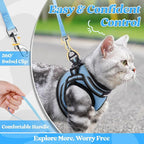 rabbitgoo Cat Harness and Leash Set for Walking Escape Proof, Adjustable Soft Kittens Vest with Reflective Strip for Cats, Comfortable Outdoor Vest, Light Blue, S