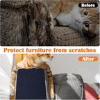 Cat Scratch Furniture Protector - 138" x 15.8" Trimmable Self-Adhesive Cats Claws Scratch Pads, DIY Cat Climbing Couch Protector for Scratch Post Cat Tree Replacement Indoor (Dark Blue)