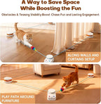 Interactive Cat Toy for Indoor Cats – Automatic Moving & Enrichment Toy for Indoor Cats/Kitten, Auto/Manual Control Cat Treadmill for Exercise & Mental Stimulation, Stimulating Chase Toys (H1K3)