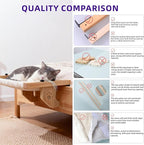 ESPETS Cat Window Sill Perch with Solid Wood & Thick Metal, Sturdy Cat Hammock Beds Window Seats with Soft Cusion Large Cats and Kittens-22.5 Inch