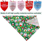 30 Pcs Christmas Happy New Year Dog Bandanas Bulk for Small Dogs Stitch Dog Bandanas Party Grooming S