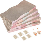 Cat Scratching Pads Cardboard Cat Scratchers for Indoor Cats Reversible Large Wide Corrugated with Catnip and Mini Toy(5pcs)