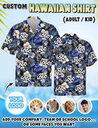 Custom Hawaiian Shirt with Face Photo Picture for Men Women Kids Youth Adult, Tropical Personalized Hawaiian Shirts Gift
