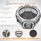 Pet Cat Playpen for Indoor Cats Enclosed, Puppy Dog Play Pen for Outdoor Travel Camping (Small Size, Light Grey)
