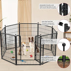 Dog Playpen 40 inch 24 Panels Indoor Outdoor Dog Pen for Large/Medium/Small Dogs Heavy Duty Metal Dog Fence Outdoor for Yard, Puppy Playpen with Door Portable Pet Fence for RV Camping Yard