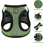 No Pull Small Dog Harness Tiny Dog Harness for Small Dogs Cats Chihuahua Harness Lightweight Extra Small Dog Harness Vest Reflective Step in Air Mesh Puppy Harness (Green, X-Small)