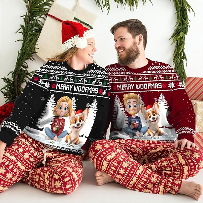 Wrappiness A Girl And Her Dog Christmas Sweatshirt - Cozy Unisex Fit Custom Shirt - Cute for Women Pet Lovers