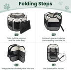 Love's cabin Pet Puppy Dog Playpen, Large Dog Tent Crates Cage Indoor/Outdoor, Portable Playpen for Cat, Foldable Pop Up Dog Kennel Playpen with Carring Case, Removable Zipper Top, Grey