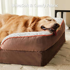 Orthopedic Dog Bed for Extra Large Dogs, Egg Crate Foam Bed for Extra Large Dogs, Equipped with Removable Waterproof Pillow Cover and Anti-Slip Bottom, Pet Bed