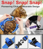 Cat Harness and Leash for Walking Escape Proof Soft Adjustable Cat Leash Breathable Comfortable Vest Easy to Wear Kitten Harness for Outdoor Travel Blue M