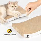 Cat Scratcher, Durable Scratch Pad, Corrugated Cardboard Scratching Board for Indoor Cats, Heavy Duty, Double-Sided Usability, Recyclable, with Catnip, Medium, 2 Packs
