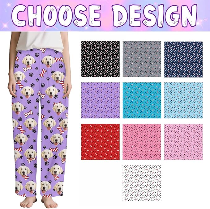 Custom Couple Pajama Pants Sock with Funny Face, Personalized PJ Anniversary Birthday Women Men Pants