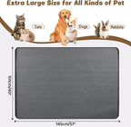 Cat Food Mat, 57" x 40" Extra Large Silicone Pet Feeding Mat with Raised Edge Pet Placemat for Food and Water Bowl Non-Slip, Easy to Clean, Floor Protection (Dark Grey)