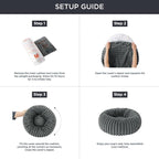 Bedsure ComfyFleece™ Donut Small Dog Bed - Dog Beds for Small Dogs with Corduroy Fleece & Anti Slip Bottom, Round Faux Fur Pet Beds with Washable Removable Cover, Cream, 23x23x7 inches