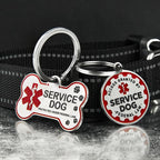 Engraved Personalized Service Dog Tag - Stainless Steel Custom ID Tags for Service Dogs - Essential Therapy Pet Name Badge for Collars, Vests, Harnesses - for Most Breeds, Small to Large