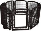 Amazon Basics 8-Panel Octagonal Plastic Pet Pen Fence Enclosure With Gate, 59 x 58 x 28 Inches, Black