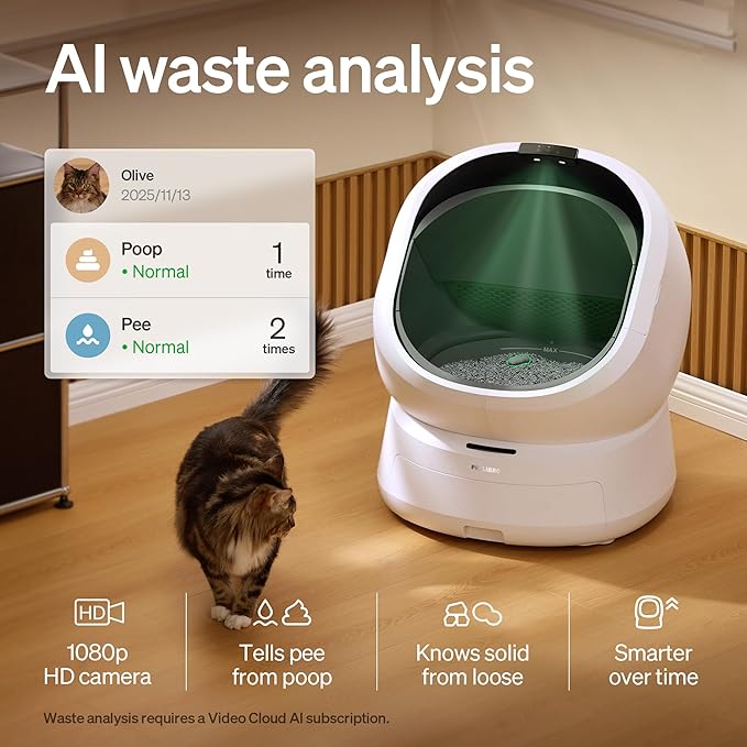 Bundle of PETLIBRO Upgrade Luma Automatic Cat Litter Box AI Camera Waste Analysis+ PETLIBRO RFID Automatic Cat Feeder, Collar Tag-Activated Personalized Meals, 5G&2.4G Wi-Fi Programmable