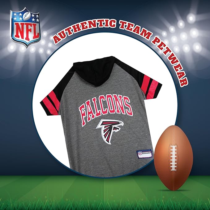 Pets First NFL Atlanta Falcons Hoodie for Dogs & Cats. NFL Football Licensed Dog Hoody Tee Shirt, Medium. Sports Hoody T-Shirt for Pets. Licensed Sporty Dog Shirt (ATL-4044-MD)
