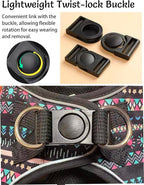Step in Dog Harness and Leash Set, Reflective Adjustable No Pull Dog Harness for Small Medium Dogs Puppy and Cats, Soft Padded Mesh Vest Harnesses for Girl and Boy Pets(Black Bohemia,L)