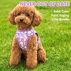 PUPTECK Dog Harness for Puppy and Small Sized Dogs, Step-in No Pull Soft Mesh Vest Harness for Cats Small Pets Walking, Purple Dasiy, New S