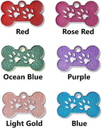 Personalized Dog Cute Paw Pet ID Tag for Pet Collar or Key Chain - Dog Name tag, cat Tags Personalized, cat id tag, Kitten Name tag, Kitten id tag (Bone-Shaped-Small: Rose Red)