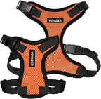 Voyager Step-in Pet Harness - All Weather Mesh, Adjustable Step in Harness for Cats and Dogs by Best Pet Supplies - Orange/Black Trim, L