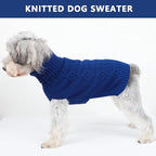 Dog Sweaters Small Dog Clothes Winter Turtleneck Puppy Sweater Warm Pet Cat Sweater Doggy Pullover Outfit with Twisted Design XS~XL(Navy Blue, X-Large)
