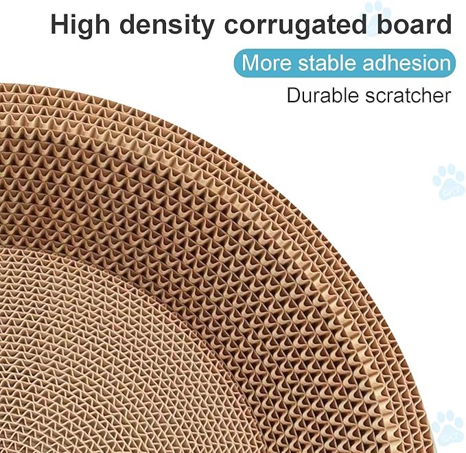 Cat Scratcher, 2pcs-23.6x14.9 inches Large Cat Scratching Board, Cardboard Cat Scratchers for Indoor Cats, Oval Cat Scratch Pad Bed with Catnip