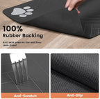 Pet Feeding Mat-Absorbent Pet Placemat for Food and Water Bowl, with Waterproof Rubber Backing, Quick Dry Water Dispenser Mat for Dog and Cat (24"x16", Black)