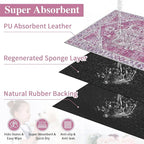 famibay Dog Food Mat, Absorbent Cat Dog Mats for Food and Water, No Stains Quick Dry Pet Cat Bowl Mats with Non Slip Backing, Boho Pet Feeding Mat for Floor Waterproof 16"x24"