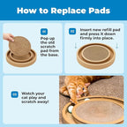 Best Pet Supplies Catify Cat Scratcher, Fun Interactive Scratchers, Posts, Poles, Claw Safe, Furniture Saver Indoor Play Support Natural Cat Behaviors Heavy Duty - 3 Pack Round