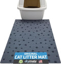 Drymate Cat Litter Box Mat, Litter Trapping Mat, Waterproof, Urine-Proof, Absorbent, Machine Washable, Soft on Paws, Contains Mess, Protects Floors, Kitten Supplies, Dark Grey, 20x28