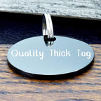 UltraJoys Stainless Steel Pet ID Tag Dog Name Tags Personalized Front and Back Engraving, Customized Dog Tags and Cat Tags, Optional Engraved on Both Sides, Round Tag with Vine Design 2, Large Black